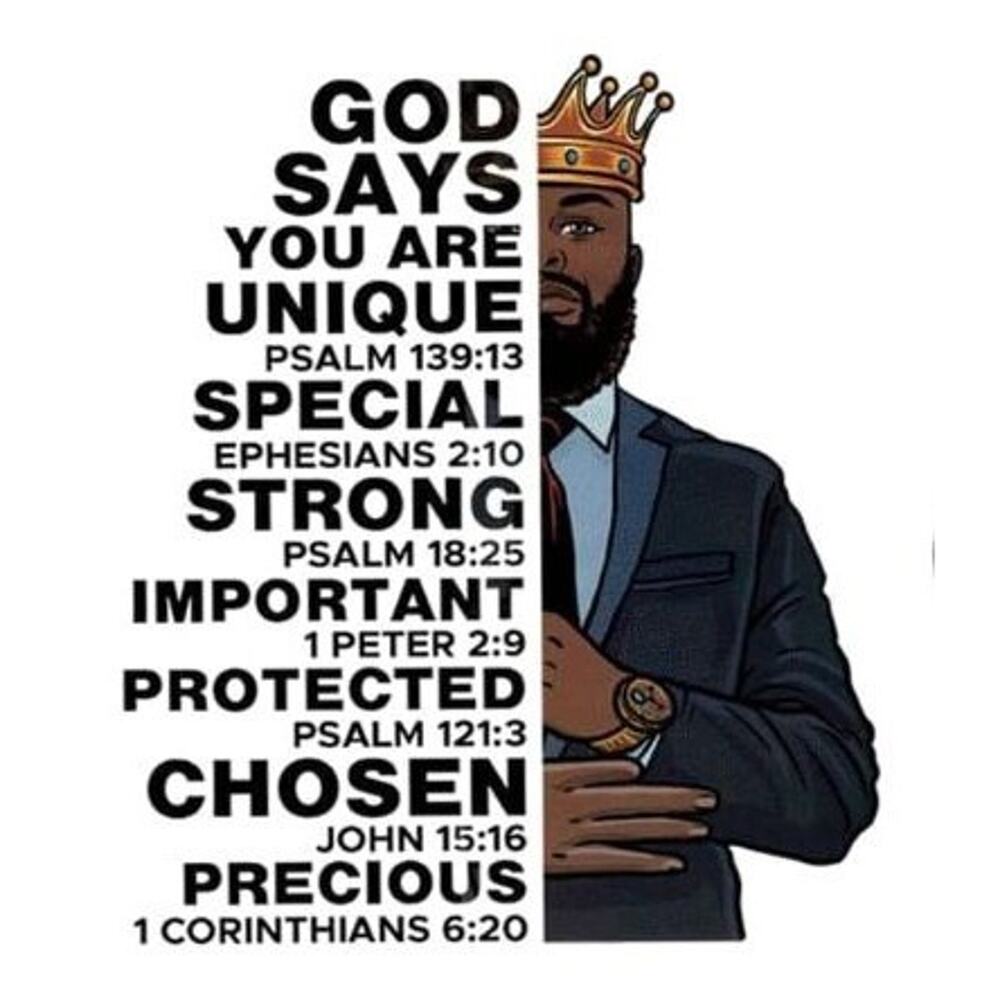 God Says You Are Unique Male Design Trendy Iron-on Heat Transfer